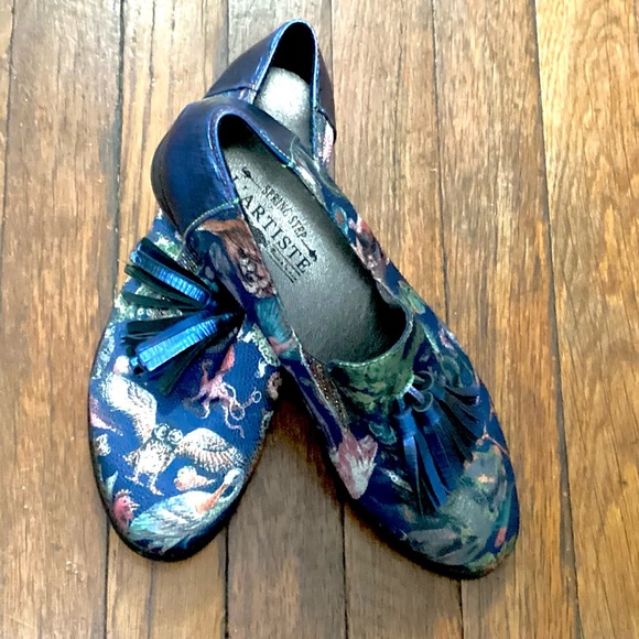 Spring Step L'Artiste Slip On Navy Printed Loafer - Picture 3 of 7